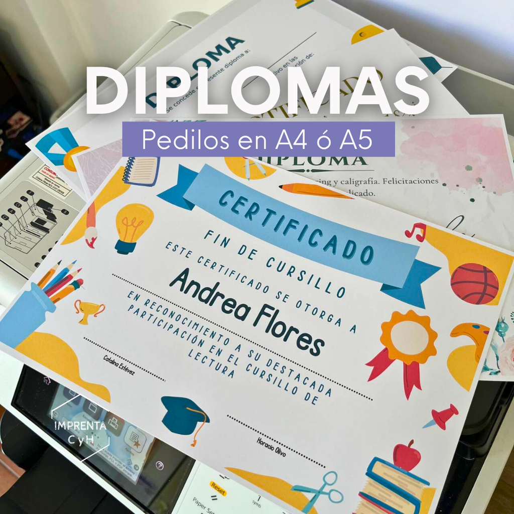 Impresión de Diplomas y Certificados en Papel Opalina (A4 / A5)